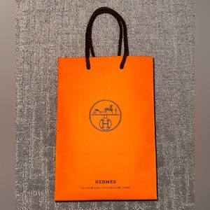Hermes Small Orange Shopping Gift Bag